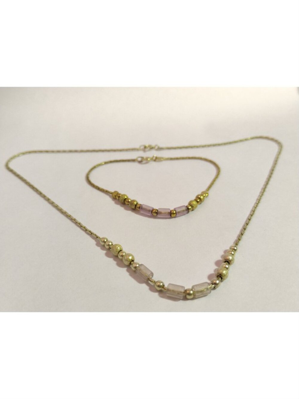 925 Sterling Silver Italian Set - Snake Chain Necklace & Bracelet - Vintage Lave